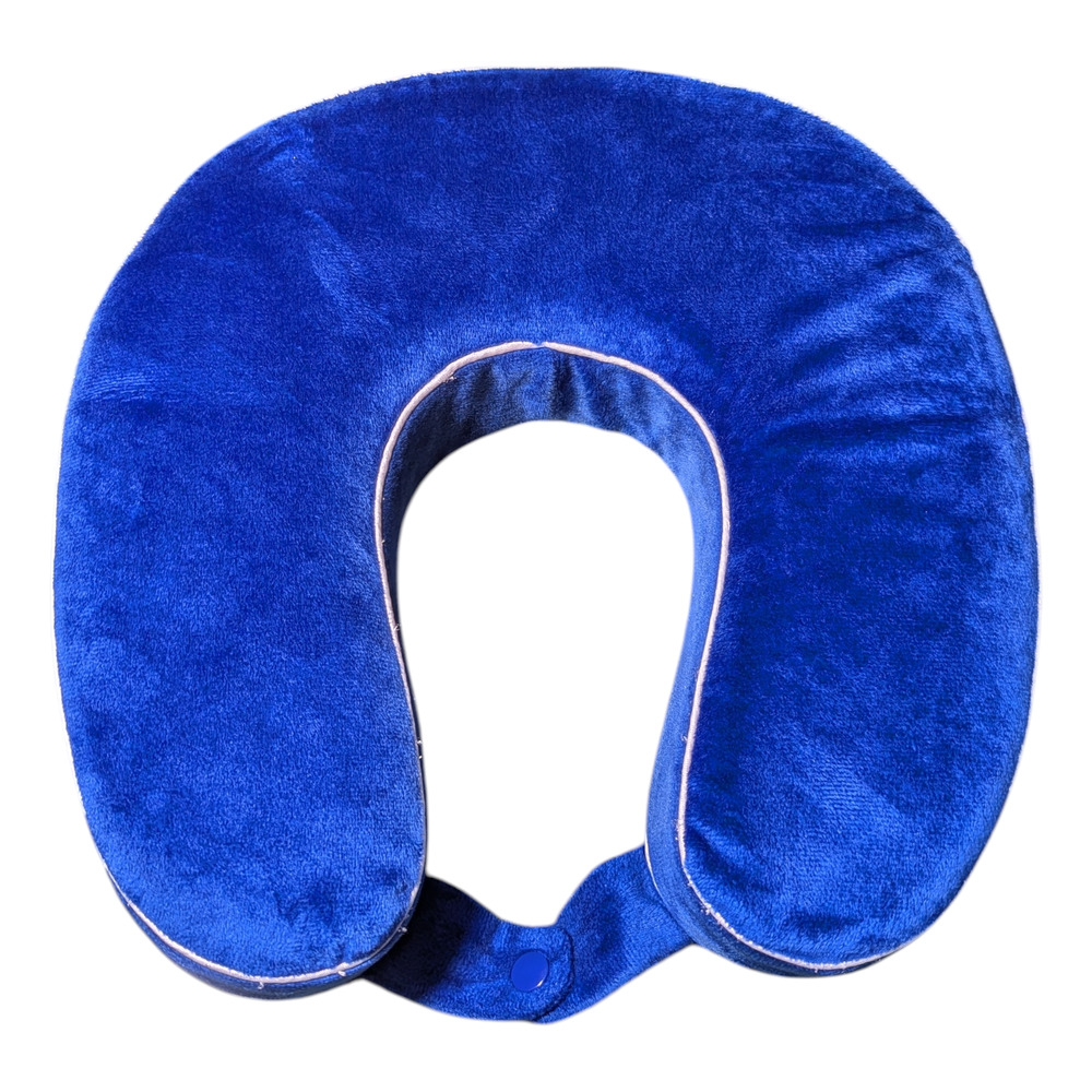U-shaped Soft Memory Foam Travel Neck Pillow Compact For Plane Or Car Cobalt